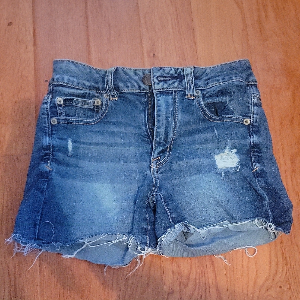 American Eagle Outfitters Distressed Blue Jean Shorts